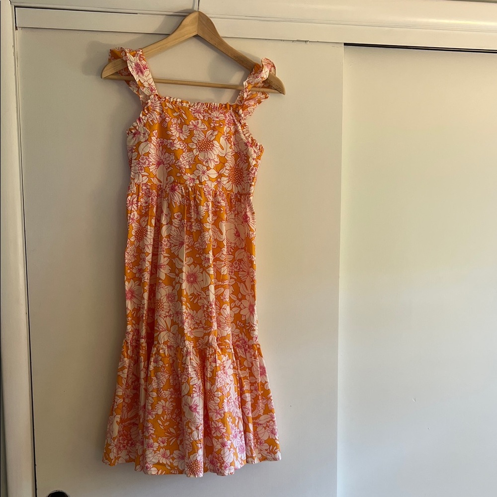 Crewcuts Orange Floral Kids Dress